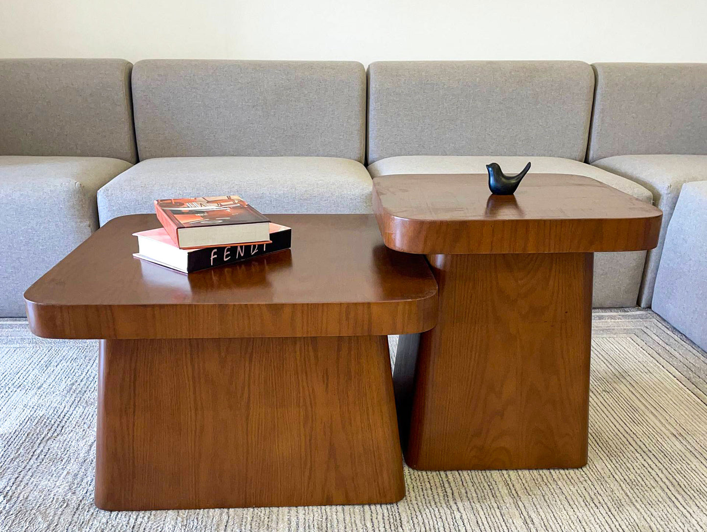 Two pyramid coffee tables