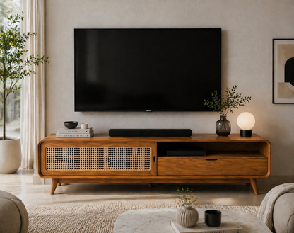 Luxury Natural Wood TV Console