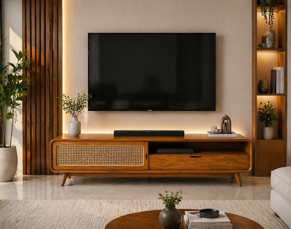 Luxury Natural Wood TV Console