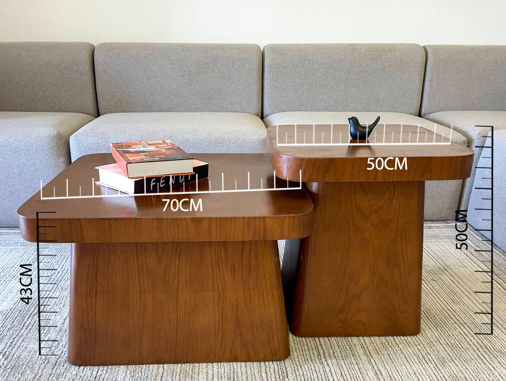 Two pyramid coffee tables