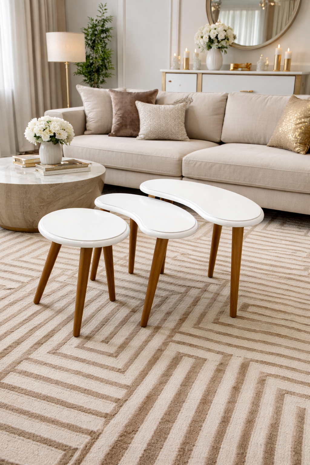Ivory Flow Nesting Tables